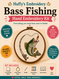 Bass Fishing Hand Embroidery Kit – Complete Beginner Embroidery Kit