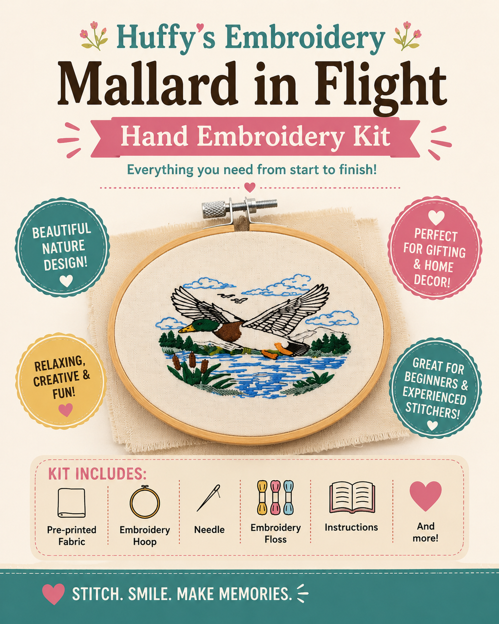 Ultimate Outdoors Hand Embroidery Kit Bundle – Set of 5 Complete Beginner-Friendly Embroidery Kits