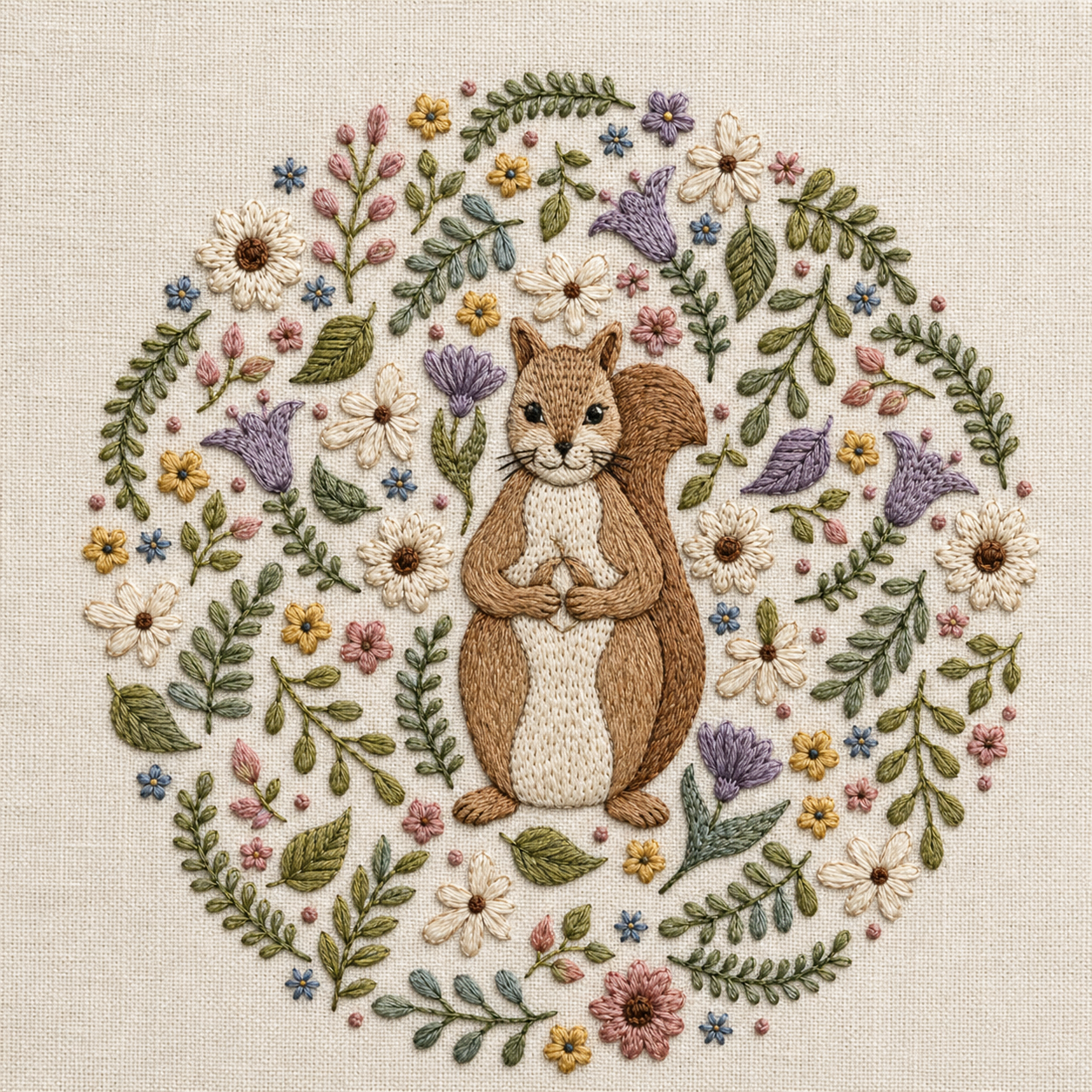 Floral Squirrel Wreath PDF