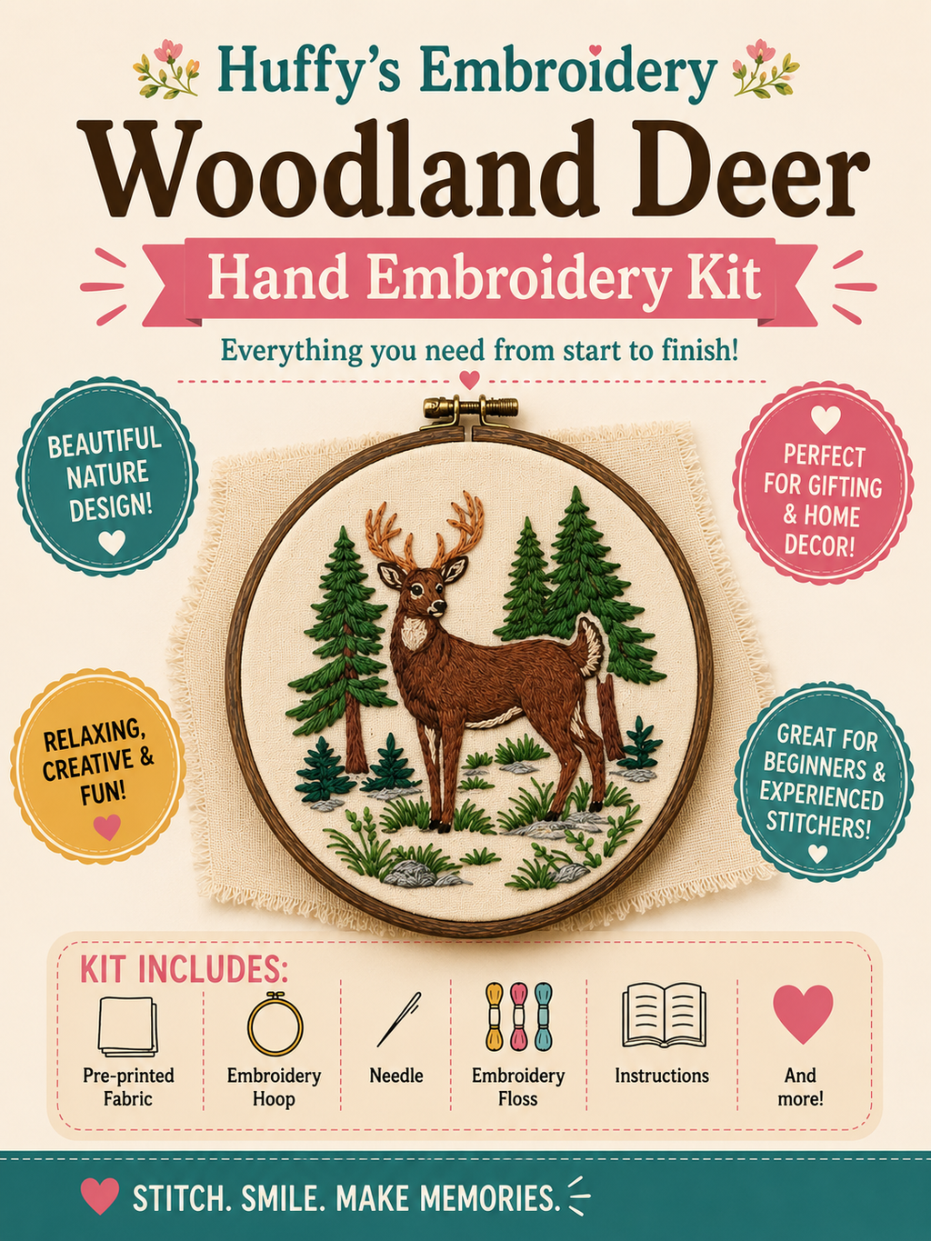 Ultimate Outdoors Hand Embroidery Kit Bundle – Set of 5 Complete Beginner-Friendly Embroidery Kits