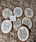 🐾 Custom Hand Embroidered Pet Portrait Hoop