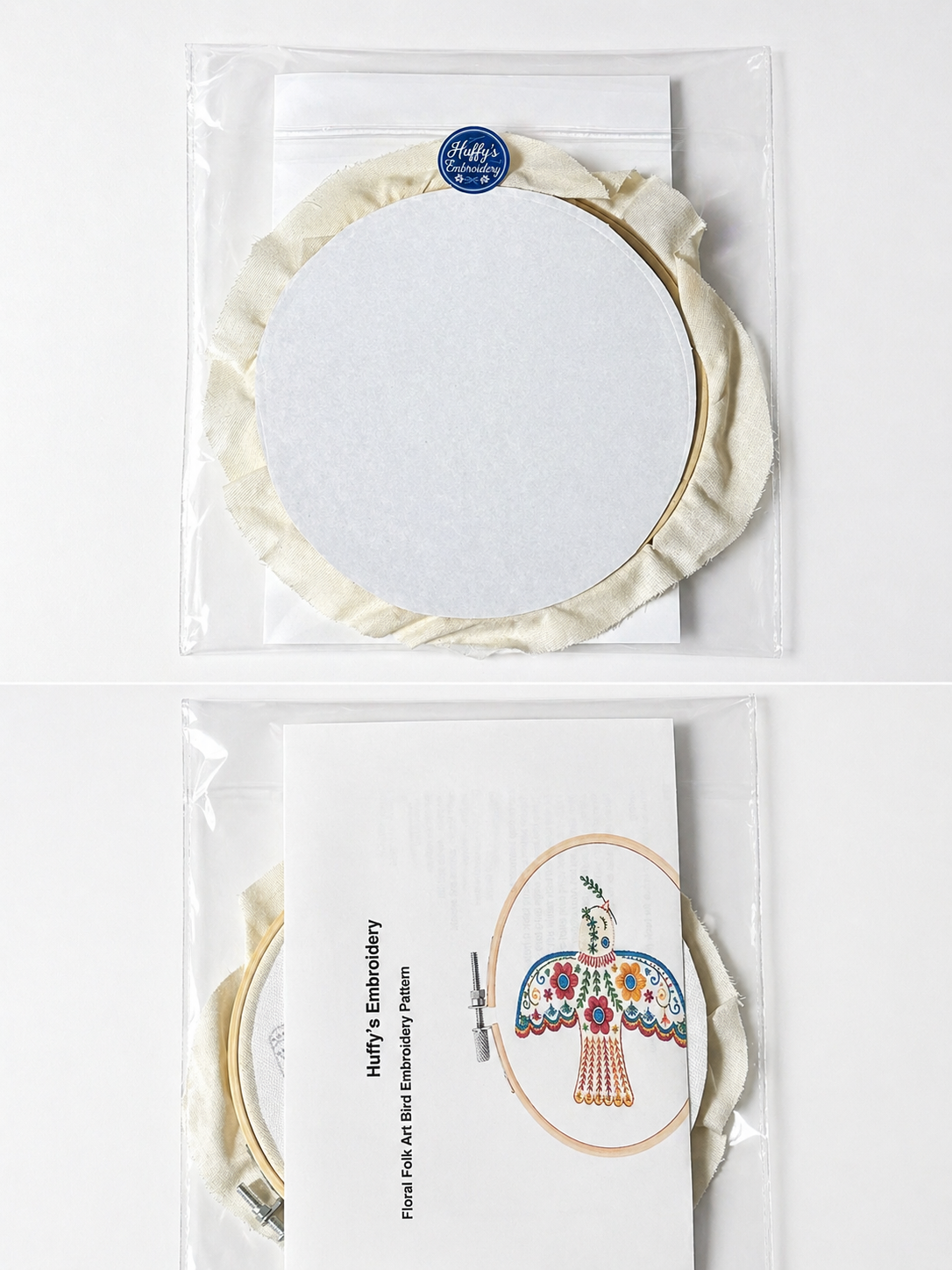 Floral Folk Art Bird Embroidery Kit
