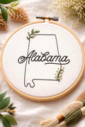 Alabama Floral Embroidery Pattern | 6" Hoop, Beginner DIY