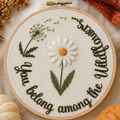 Wildflower Daisy Embroidery Pattern | Beginner Floral Hoop (PDF Download)