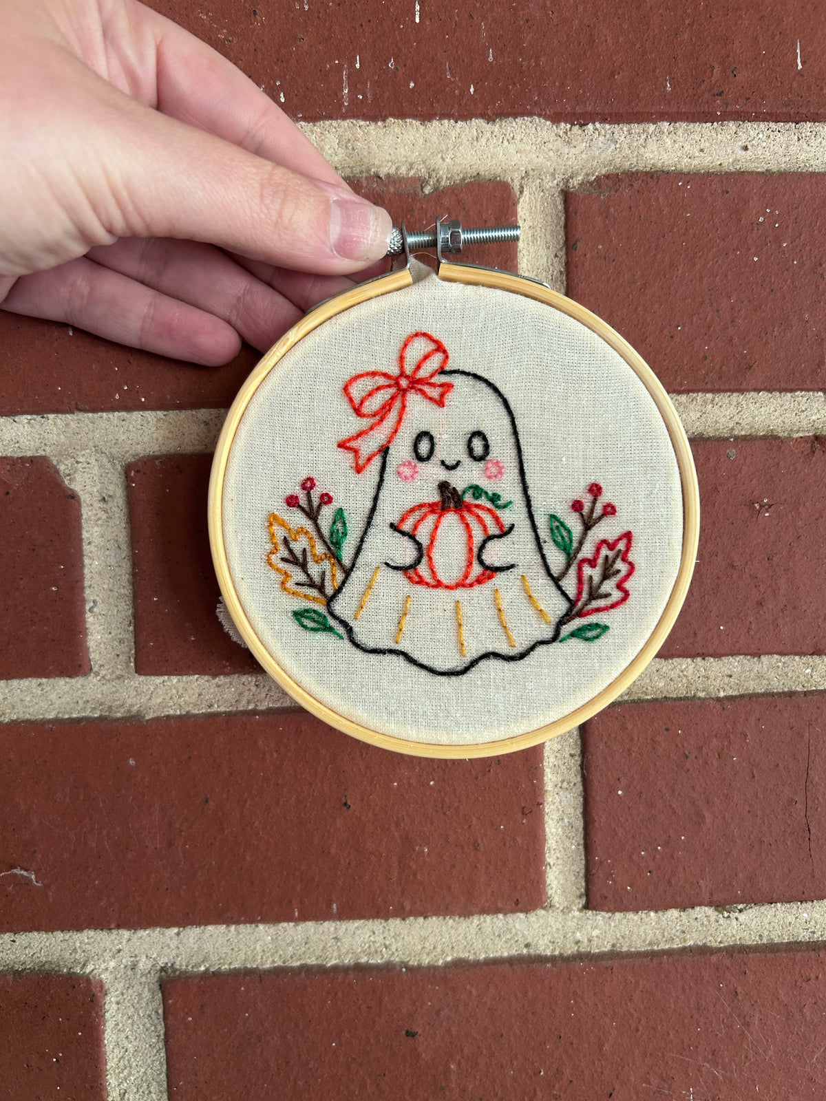 Ghost & Pumpkin Embroidery Pattern PDF | Cute Halloween Ghost | Beginner-Friendly Fall Embroidery