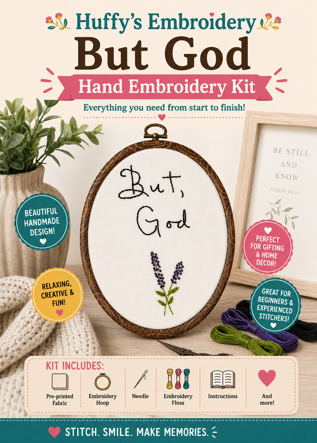 But God Hand Embroidery Kit 🧵💕
