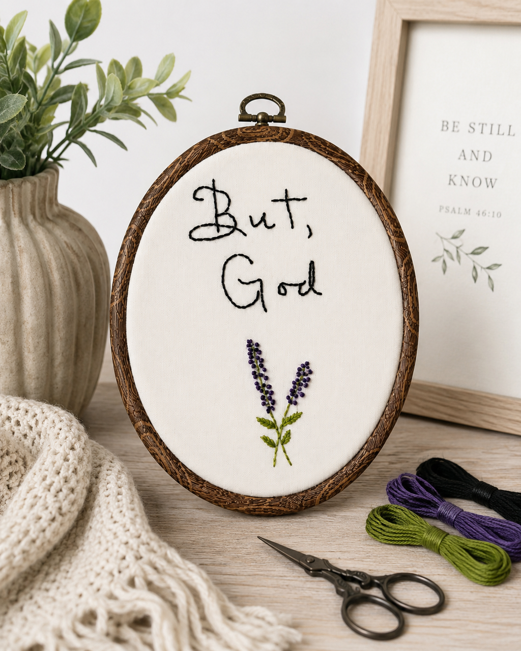 But God Embroidery Pattern PDF | Christian Hand Embroidery Pattern