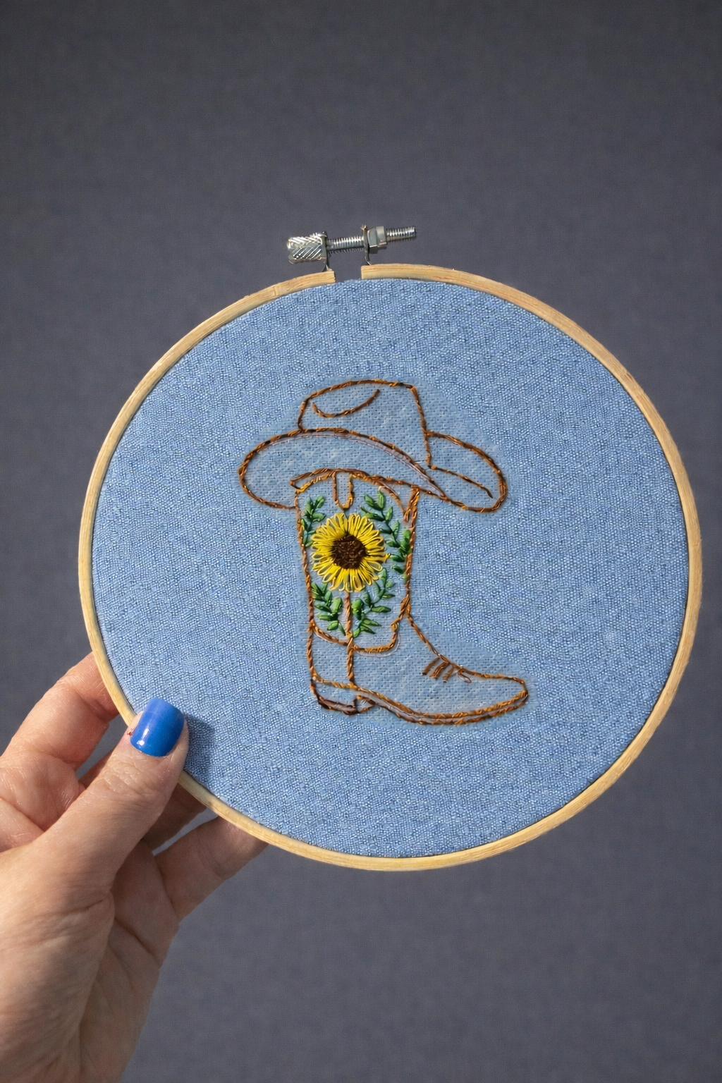 Boots & Sunflowers embroidery kit