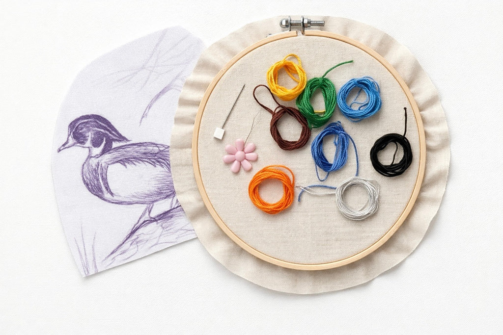 Wood duck embroidery kit