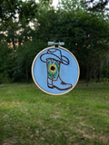 Sunflowers & Boots 4” Hoop