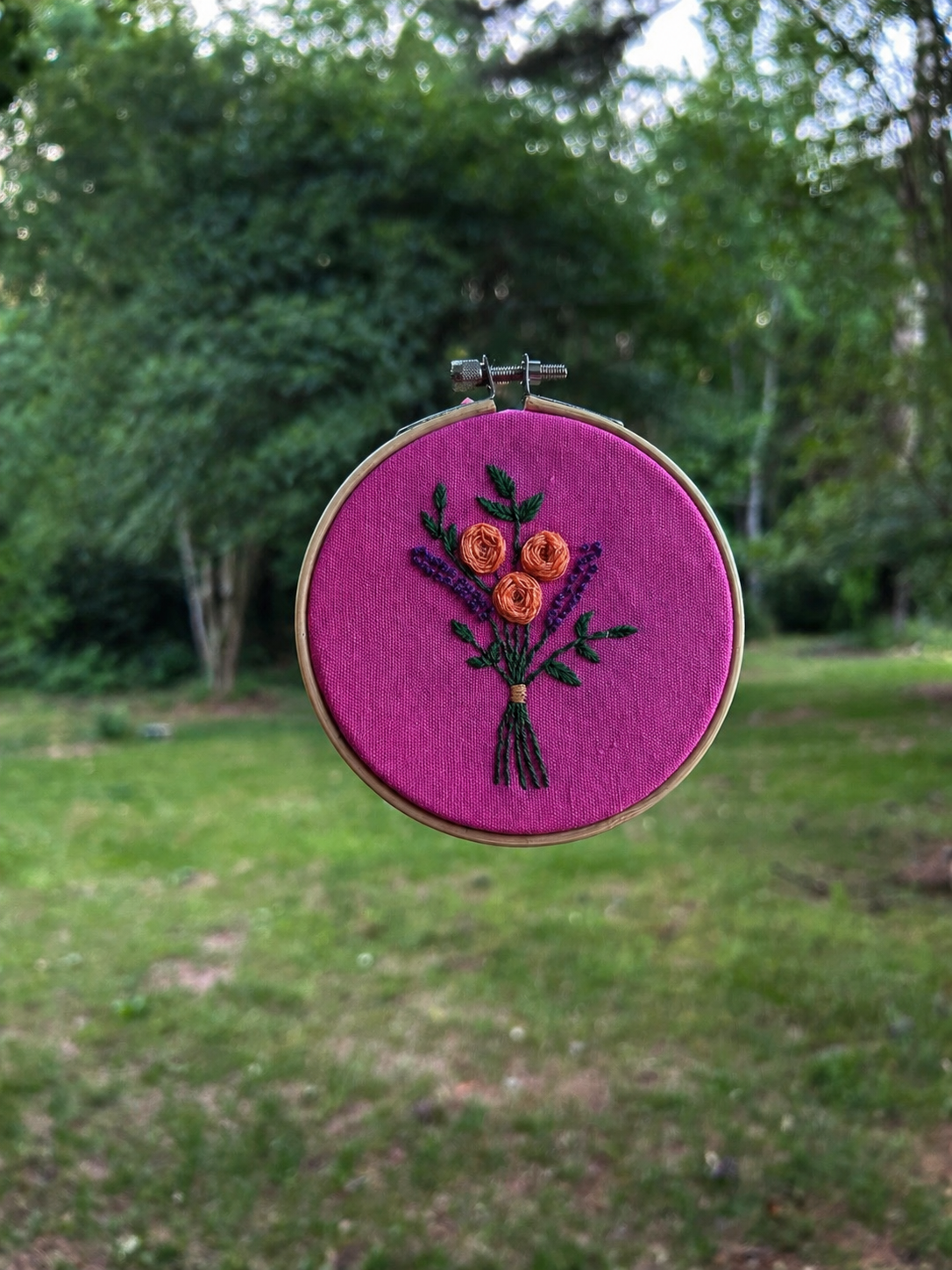 Roses & Lavender 4” Hoop