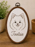 🐾 Custom Hand Embroidered Pet Portrait Hoop