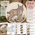 Blue-Eyed Bobcat Hand Embroidery Pattern | Wildlife Embroidery PDF