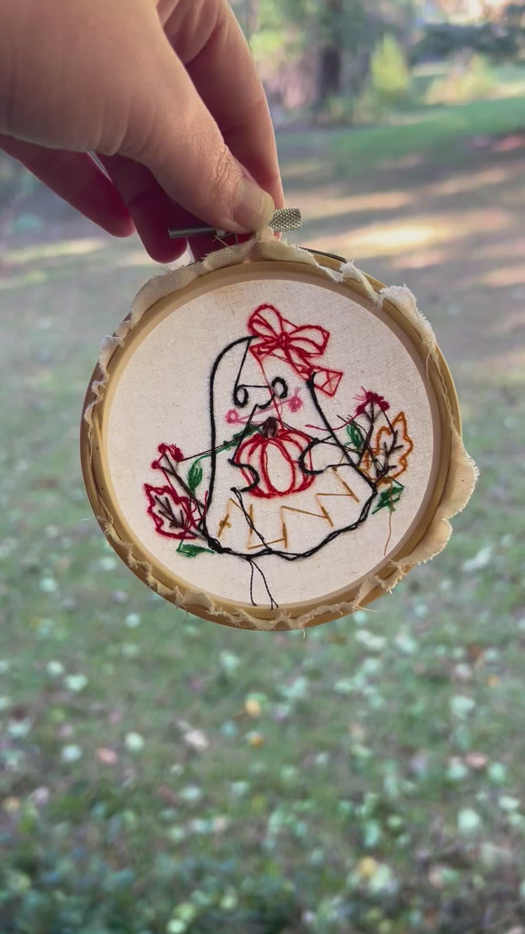 Ghost & Pumpkin Embroidery Pattern PDF | Cute Halloween Ghost | Beginner-Friendly Fall Embroidery